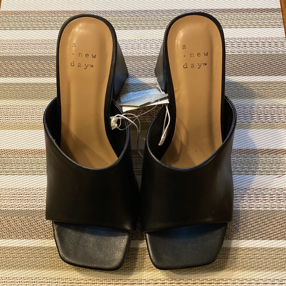 Black Vira Heels - A New Day - 4” block heel, open square toe, broad upp… - Picture 9 of 11